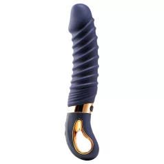 Goddess - vibratore riscaldante zigrinato (blu scuro)