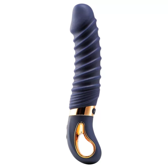 Goddess - vibratore riscaldante zigrinato (blu scuro)
