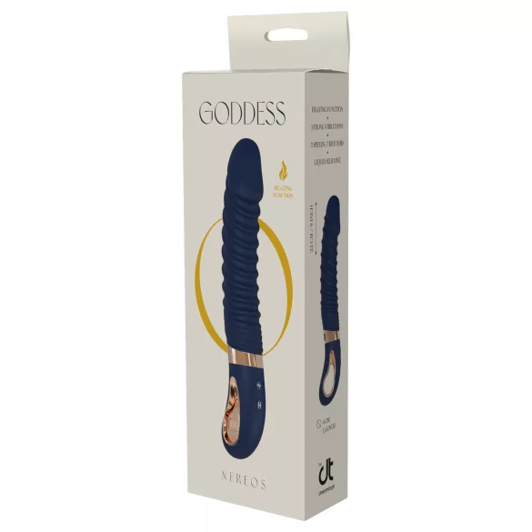 Goddess - vibratore riscaldante zigrinato (blu scuro)