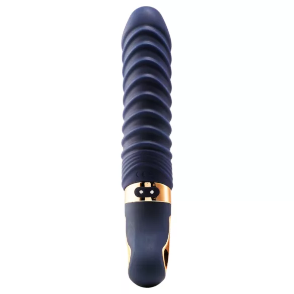 Goddess - vibratore riscaldante zigrinato (blu scuro)