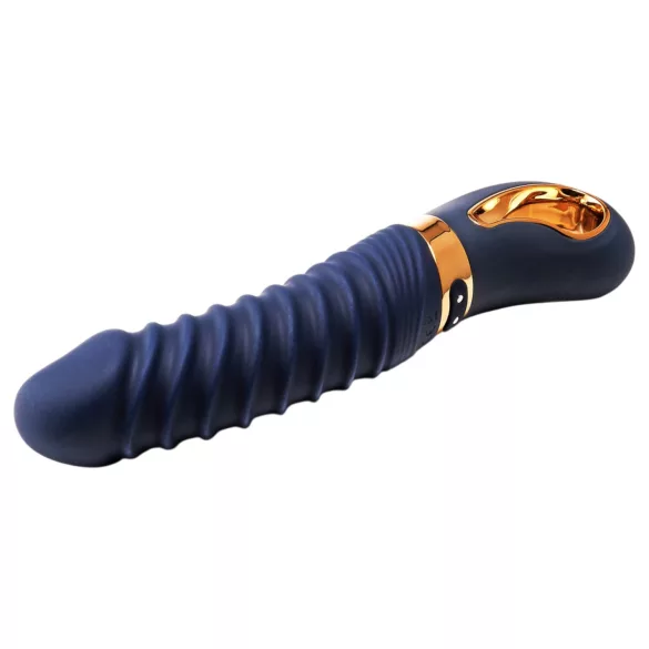 Goddess - vibratore riscaldante zigrinato (blu scuro)