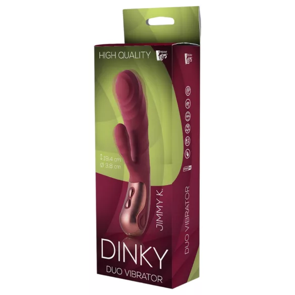 Dinky Jimmy K. Duo - vibratore con stimolatore clitorideo ricaricabile - rosso