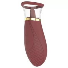 Dreamtoys Roxy - vibratore succhiante e leccante - bordeaux