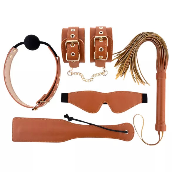 Blaze Elite - set BDSM 5 pezzi - color cognac