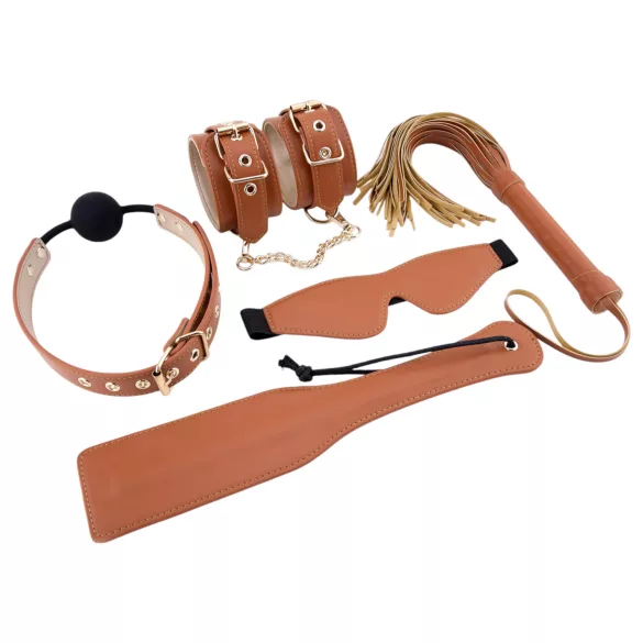 Blaze Elite - set BDSM 5 pezzi - color cognac