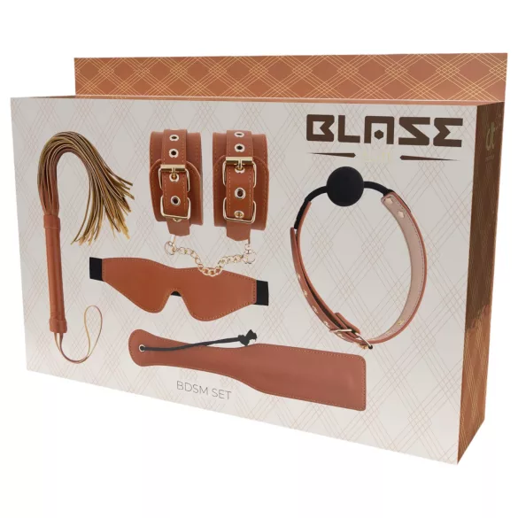 Blaze Elite - set BDSM 5 pezzi - color cognac