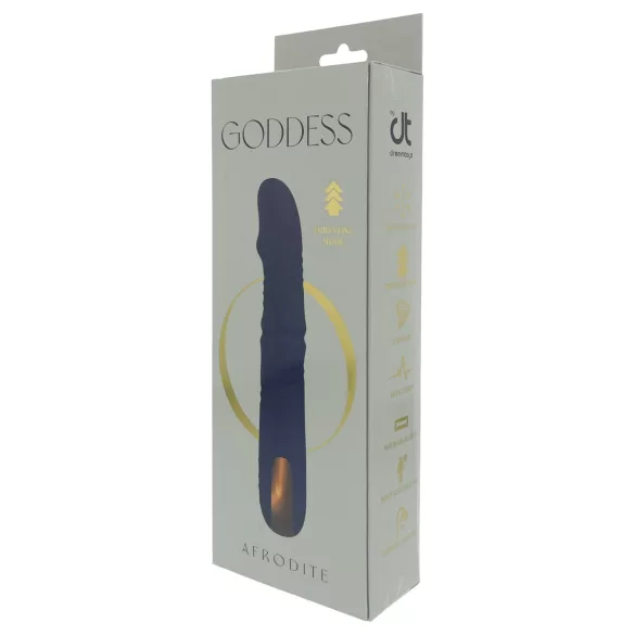 Goddess - vibratore rotante con perline spingenti (blu scuro)