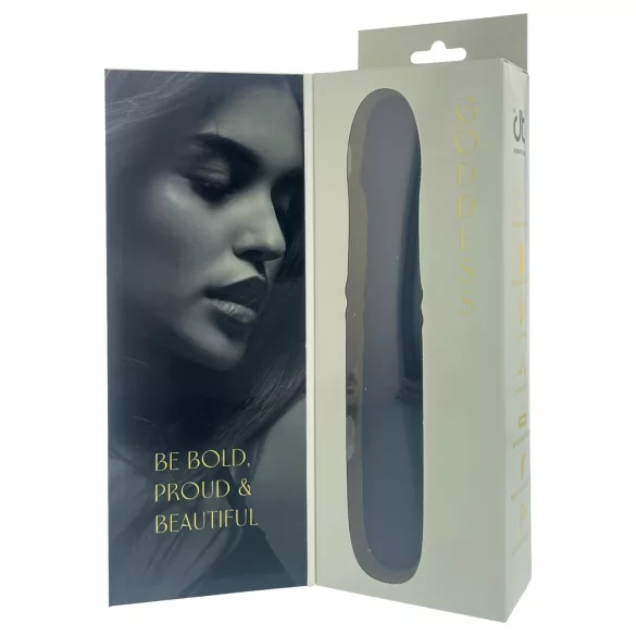 Goddess - vibratore rotante con perline spingenti (blu scuro)