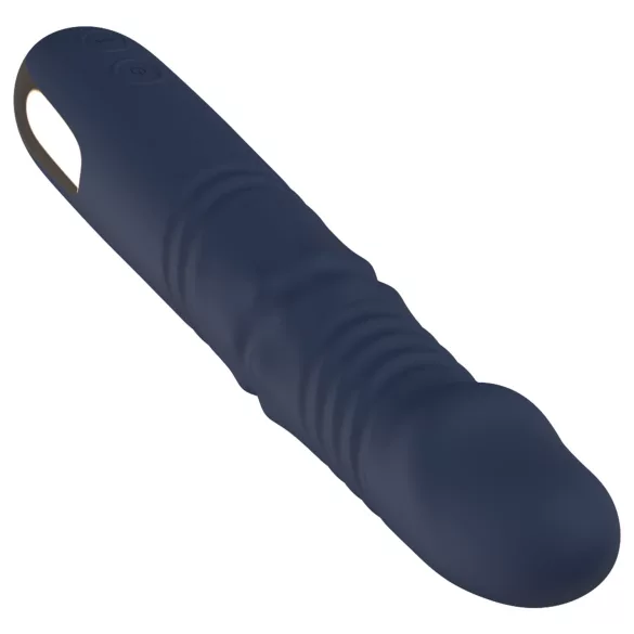 Goddess - vibratore rotante con perline spingenti (blu scuro)