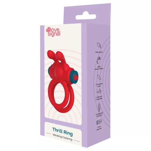 Dreamtoys Love Signal - anello vibrante per pene (rosso)