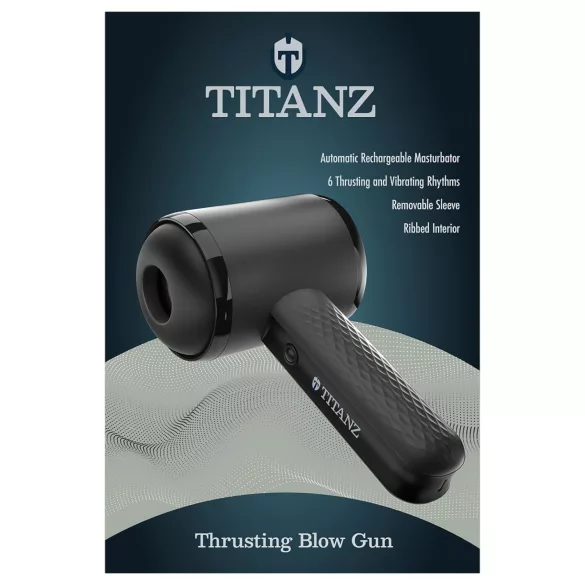 Pistola a spinta Titanz - masturbatore automatico (nero)