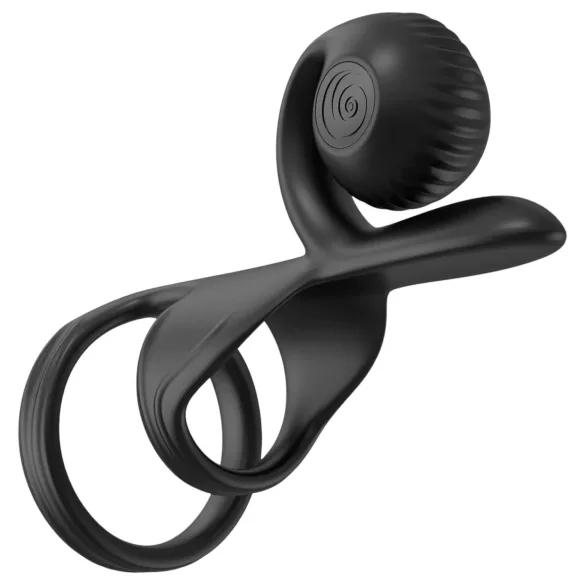 Snail Vibe Jovi - anello fallico con vibratore coppia - silicone nero