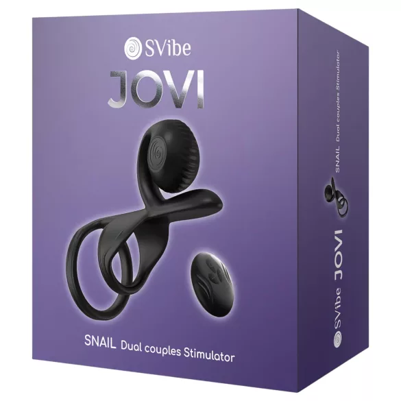Snail Vibe Jovi - anello fallico con vibratore coppia - silicone nero