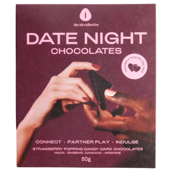 The Oh Collective Date Night - cioccolato fondente con mele e fragole per coppie (50 g)