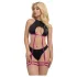 Zôf Zara - top cut-out e perizoma con bretelle reggicalze (nero)