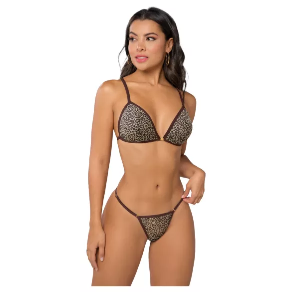 Zôf Nina - set di reggiseno e perizoma con stampa leopardata (marrone)