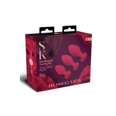   Set di dilatatori anali Rosegasm Secret Kisses con decorazioni floreali 3D - rosso (3 pezzi)