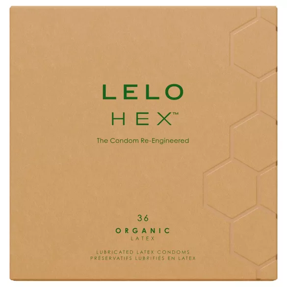 LELO Hex Organic - preservativi potenziati - lattice naturale - 36 pezzi