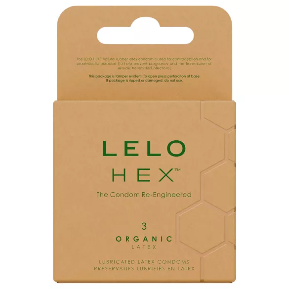 LELO Hex Organic - preservativi potenti - lattice naturale - 3 pezzi
