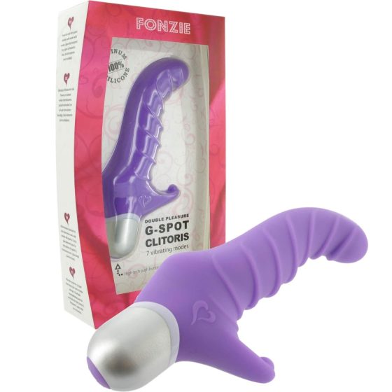 Vibratore per il punto G Feelztoys Fonzie" con stimolatore clitorideo e superficie ondulata (viola)"