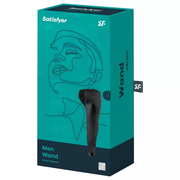 Satisfyer Men Wand - vibratore per glande ricaricabile e impermeabile (nero)