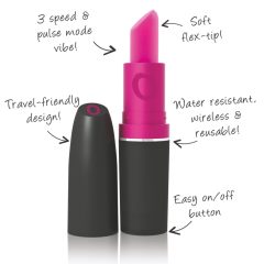 Screaming Lipstick - Vibratore a rossetto (nero-rosa)