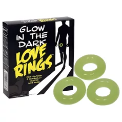   Love Rings - set di anelli per pene luminosi al buio (3 pezzi)