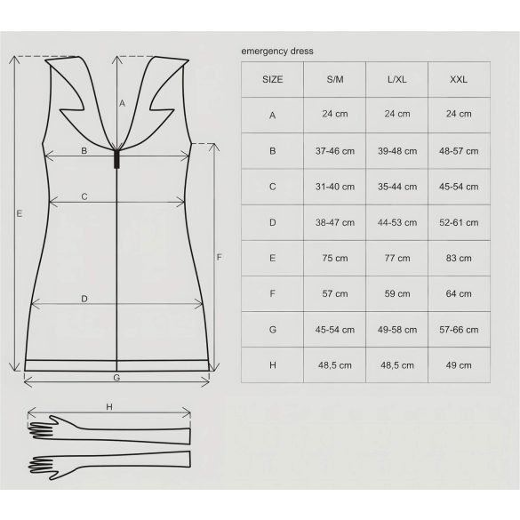 Obsessive - costume infermiera sexy - set 2 pezzi - bianco S/M