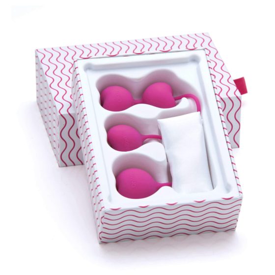 Set di palline vaginali Ohmibod Lovelife per il rafforzamento dei muscoli profondi - cuore rosa (3 pezzi)