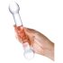 GLAS - Dildo doppio in vetro trasparente per punto G