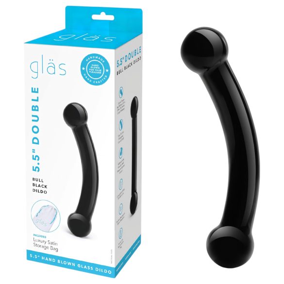 / GLAS - doppio dildo in vetro (nero)