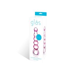 GLAS - Dildo anale di vetro con perline (rosa)