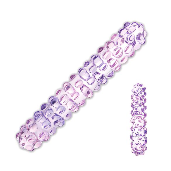 GLAS No. 94 - Dildo in vetro con sfere piccole (rosa)