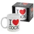 Tazza "I Love Cock" - regalo erotico (bianca)