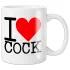Tazza "I Love Cock" - regalo erotico (bianca)