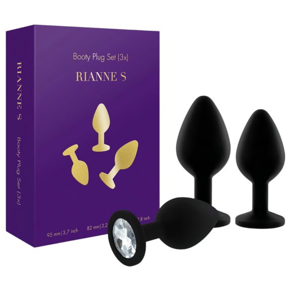 Rianne - Set anale in silicone 3 pezzi (nero)