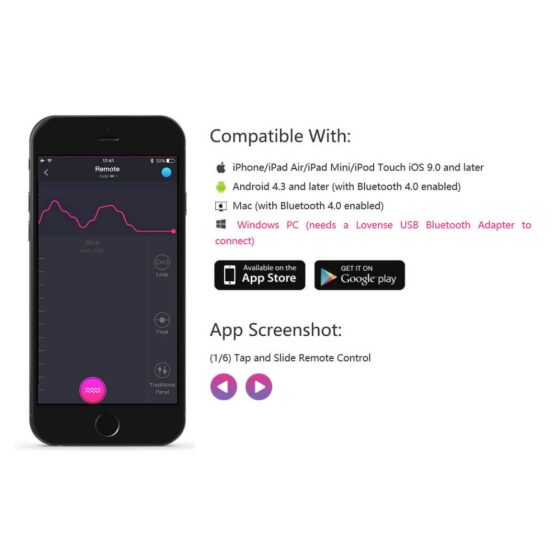 LOVENSE Lush 2 - Uovo Vibrante Intelligente Ricaricabile (Rosa)