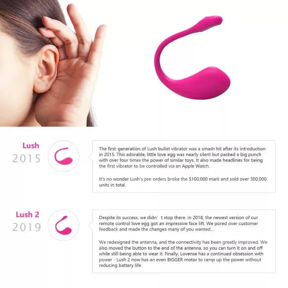 LOVENSE Lush 2 - ovetto vibrante smart (rosa)