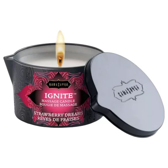Kama Sutra - candela da massaggio vegana - fragola - 170g