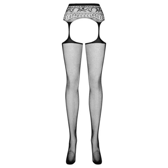 Obsessive S307 - completo con reggicalze nero a fiori (S-L)