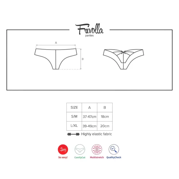 Obsessive Frivolla - piccante slip di pizzo donna - nero