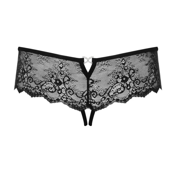 Obsessive - tanga aperta con strass - donna - nero