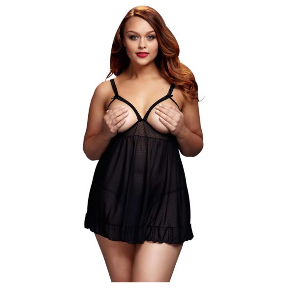 BACI Plus Size - babydoll aperto a pois neri (XL-XXL)