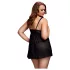 BACI - babydoll aperto donna curvy - pois - nero - XL/XXL