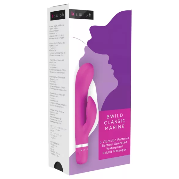 B SWISH Bwild Marine - vibratore con stimolatore clitorideo - silicone rosa