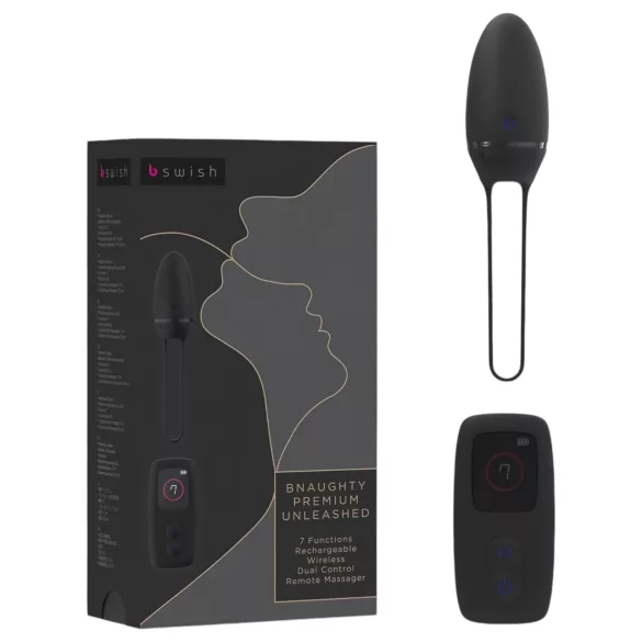 B SWISH Premium - ovetto vibrante radio a batteria ricaricabile e indossabile (nero)