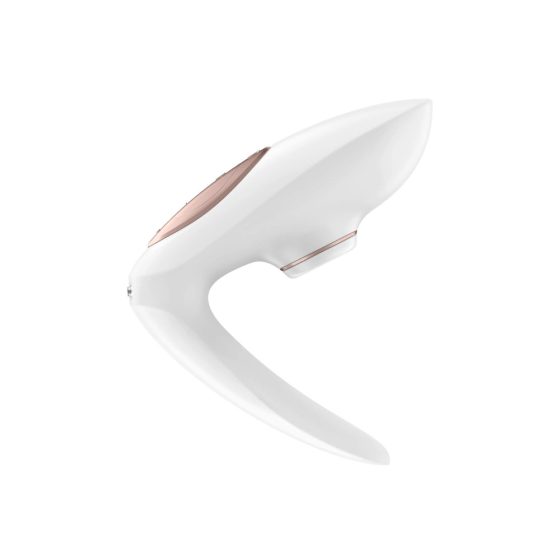 Stimolatore clitorideo e vibratore per coppie ergonomico U-shape con onde d'aria - Satisfyer Pro 4 Couples, ricaricabile (bianco)