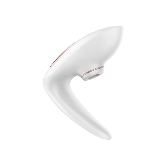 Stimolatore clitorideo e vibratore per coppie ergonomico U-shape con onde d'aria - Satisfyer Pro 4 Couples, ricaricabile (bianco)