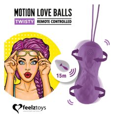   FEELZTOYS Twisty - uovo vibrante radiocomandato, impermeabile e rotante (viola)