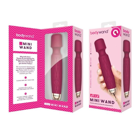 Bodywand Luxe - massaggiatore vibratore mini ricaricabile (rosa scuro)